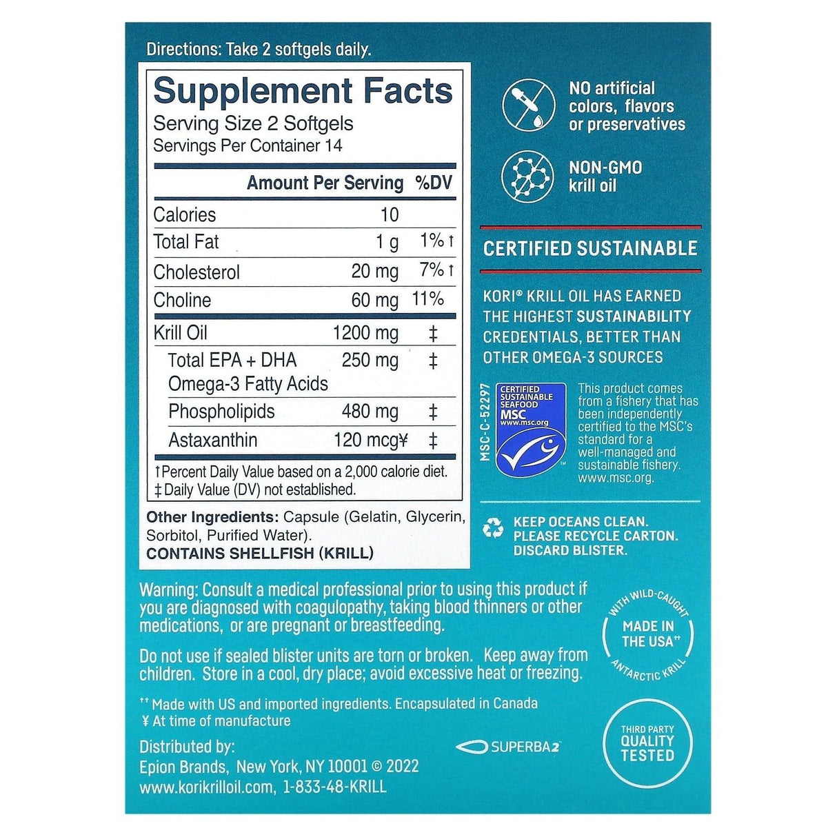 Kori, Pure Antarctic Krill Oil, Multi-Benefit Omega-3, 600 mg, 28 Softgels - Supply Center USA