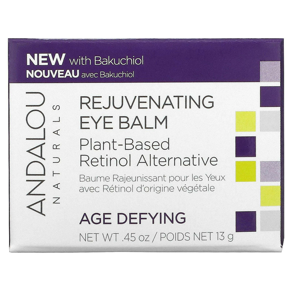 Andalou Naturals, Rejuvenating Eye Balm, Plant-Based Retinol Alternative, Age Defying, 0.45 oz (13 g) - HealthCentralUSA