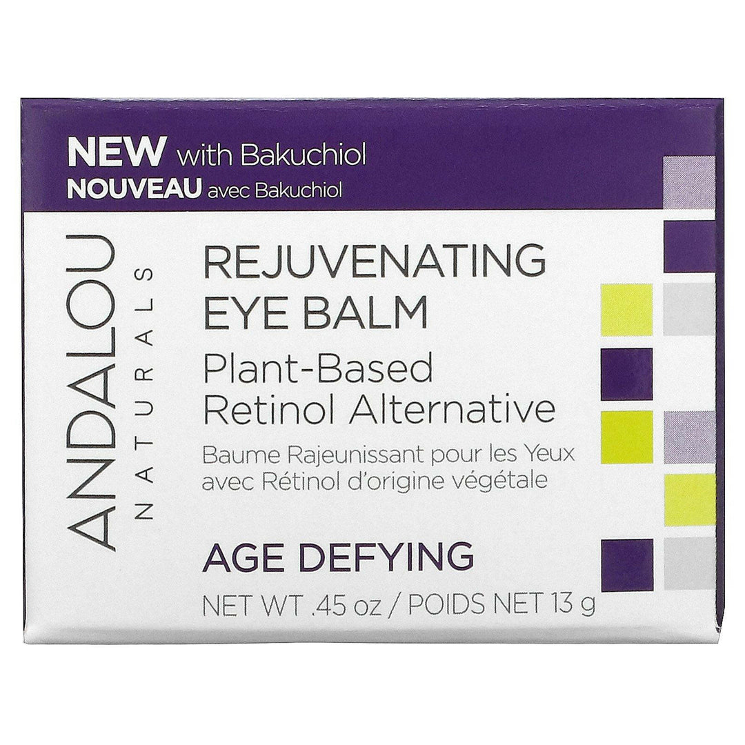 Andalou Naturals, Rejuvenating Eye Balm, Plant-Based Retinol Alternative, Age Defying, 0.45 oz (13 g) - HealthCentralUSA