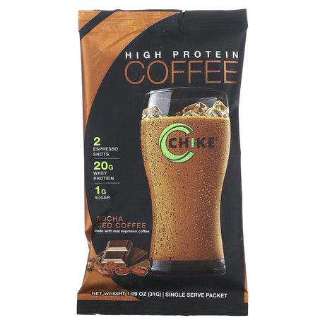 Chike Nutrition, High Protein Iced Coffee, Mocha, 12 Packets, 1.09 oz (31 g) Each - Supply Center USA