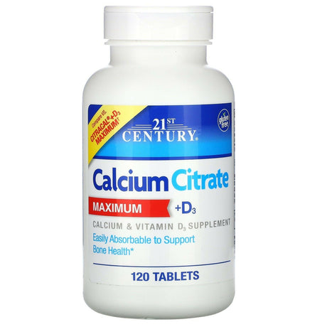 21st Century, Calcium Citrate + D3 Maximum, 75 Tablets - Supply Center USA