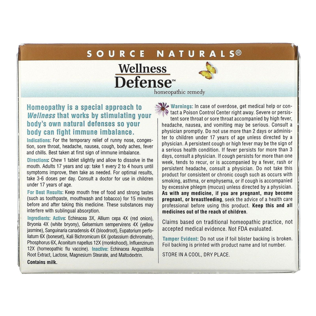 Source Naturals, Wellness Defense, 48 Homeopathic Tablets - HealthCentralUSA