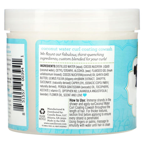 Camille Rose, Coconut Water, Curl Coating Cowash, Maximum Hydration, 12 oz (354 ml) - Supply Center USA