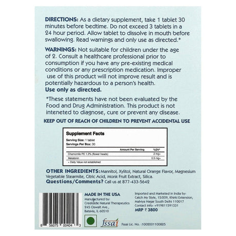 Creekside Natural Therapeutics, Children's Sleep, Orange Dream, 30 EZ Melts - Supply Center USA