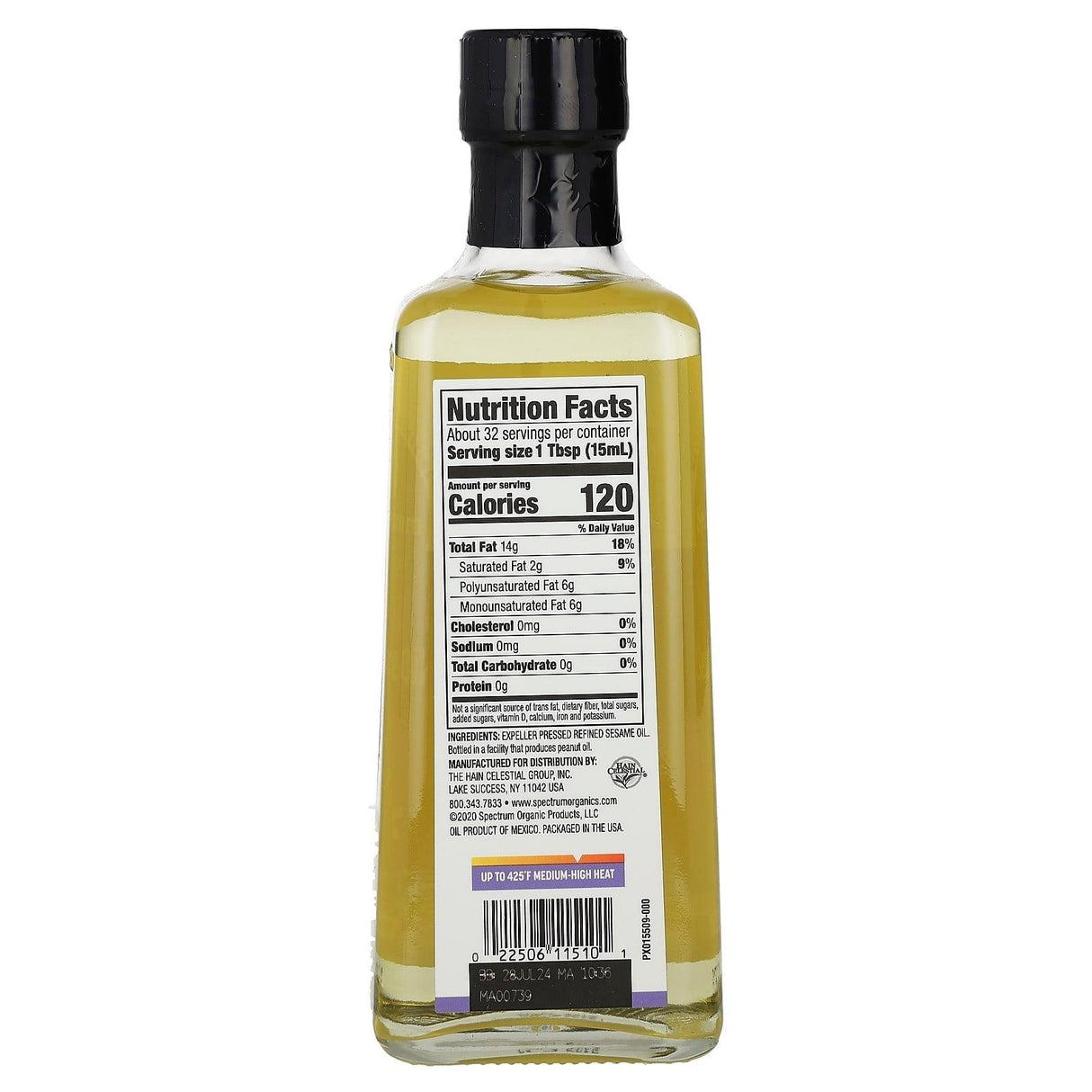 Spectrum Culinary, Sesame Oil, Refined , 16 fl oz (473 ml) - Supply Center USA