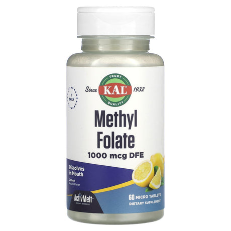 KAL, Methyl Folate, Lemon, 1,000 mcg DFE, 60 Micro Tablets - Supply Center USA