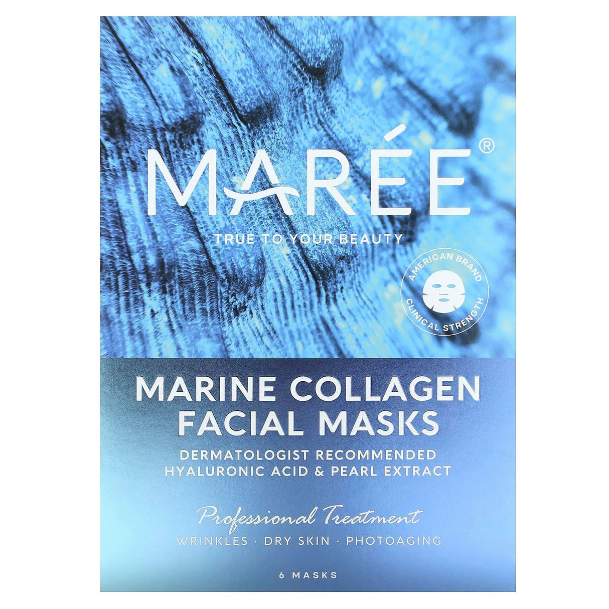 Maree, Marine Collagen Beauty Facial Mask, 6 Masks - Supply Center USA