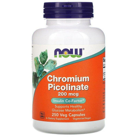 Now Foods, Chromium Picolinate, 200 mcg, 250 Veg Capsules - Supply Center USA