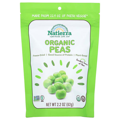 Natierra, Organic Freeze-Dried Peas, 2.2 oz (62 g) - Supply Center USA