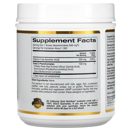 California Gold Nutrition, Total C Complex, Vitamin C + Phytonutrients, 500 mg, 2.2 lb (1 kg) - Supply Center USA