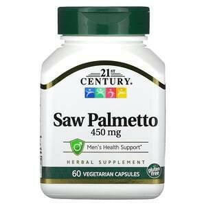 21st Century, Saw Palmetto, 450 mg, 60 Vegetarian Capsules - HealthCentralUSA