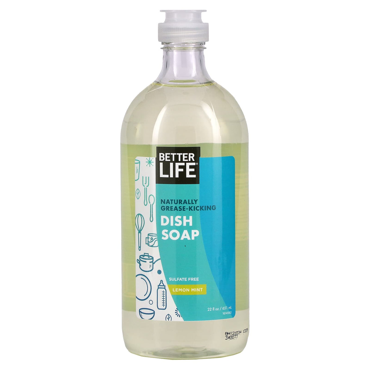 Better Life, Naturally Grease-Kicking Dish Soap, Lemon Mint, 22 fl oz (651 ml)