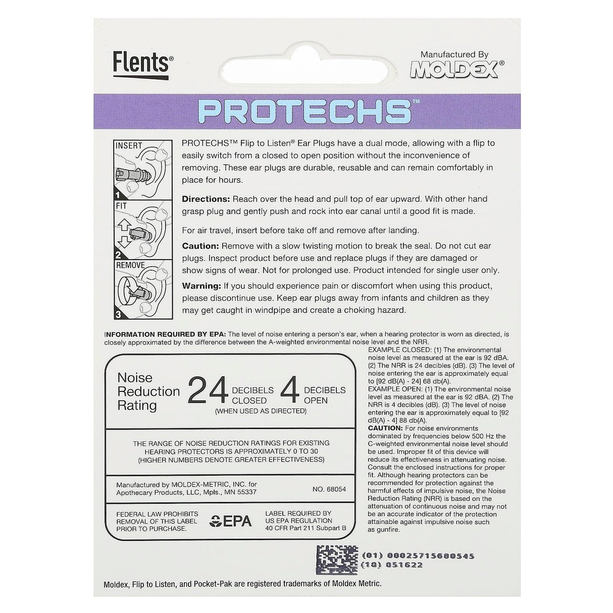 Flents, Protechs, Ear Plugs, Travel, 1 Pair with Case - Supply Center USA