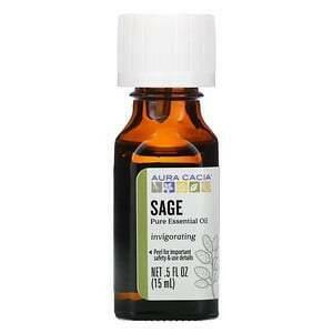 Aura Cacia, Pure Essential Oil, Sage, .5 fl oz (15 ml) - Supply Center USA