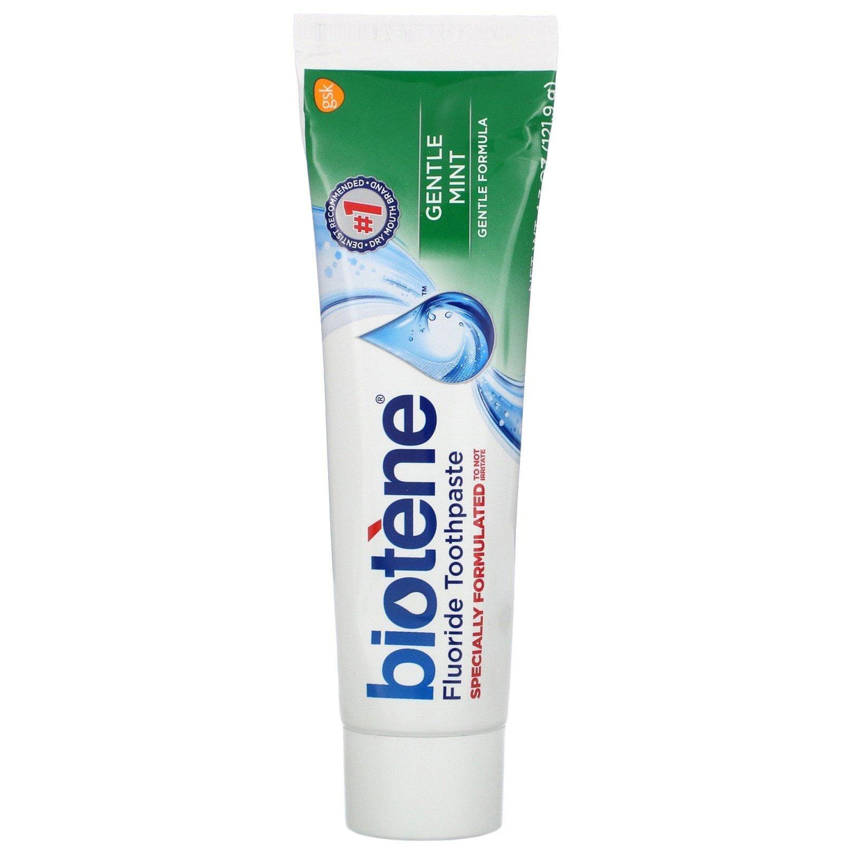 Biotene Dental Products, Gentle Formula Fluoride Toothpaste, Gentle Mint, 4.3 oz (121.9 g) - Supply Center USA