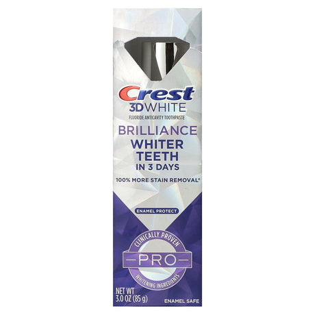 Crest, 3D White, Brilliance, Fluoride Anticavity Toothpaste, Enamel Protect, 3 oz (85 g) - Supply Center USA