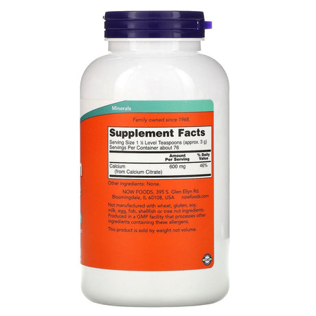 Now Foods, Calcium Citrate, Pure Powder, 8 oz (227 g) - Supply Center USA