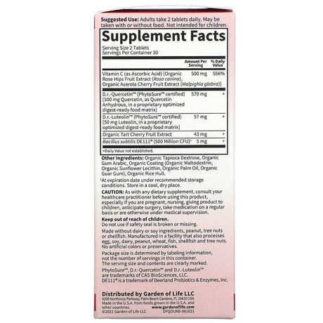 Garden of Life, Dr. Formulated, Quercetin Drop Uric Acid, 500 mg, 60 Vegan Tablets - Supply Center USA