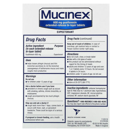 Mucinex, Mucinex, 20 Extended-Release Bi-Layer Tablets - Supply Center USA