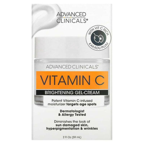 Advanced Clinicals, Vitamin C, Brightening Gel-Cream, 2 fl oz (59 ml) - Supply Center USA