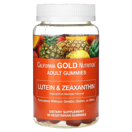 California Gold Nutrition, Lutein and Zeaxanthin Gummies, Tropical, 90 Vegetarian Gummies - Supply Center USA