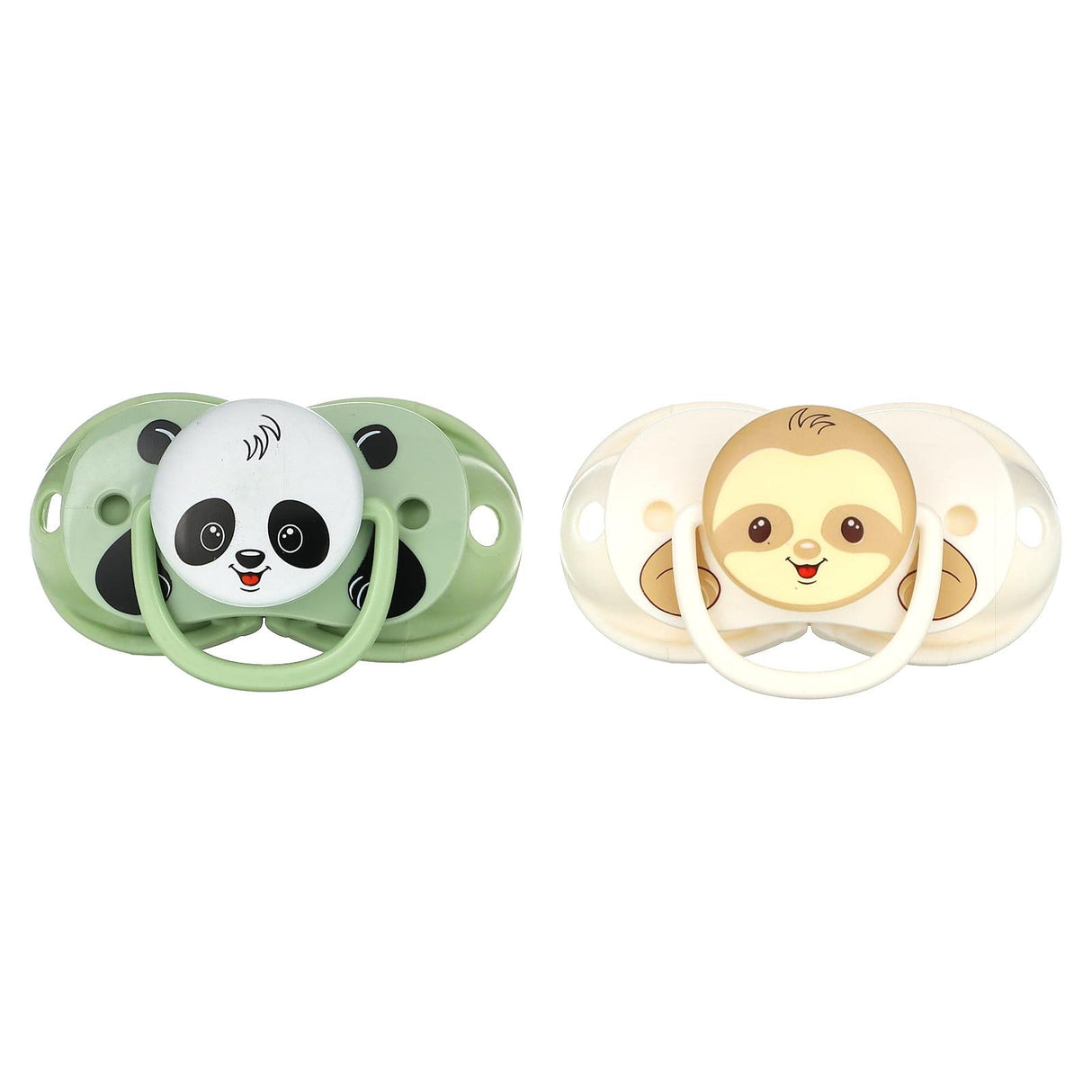 RaZbaby, Keep-It-Kleen Pacifier, 0-36m, Sloth & Panda, 2 Pacifiers - Supply Center USA