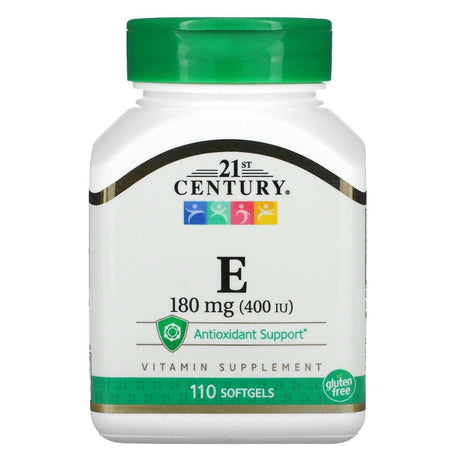 21st Century, Vitamin E, 180 mg (400 IU), 110 Softgels - Supply Center USA