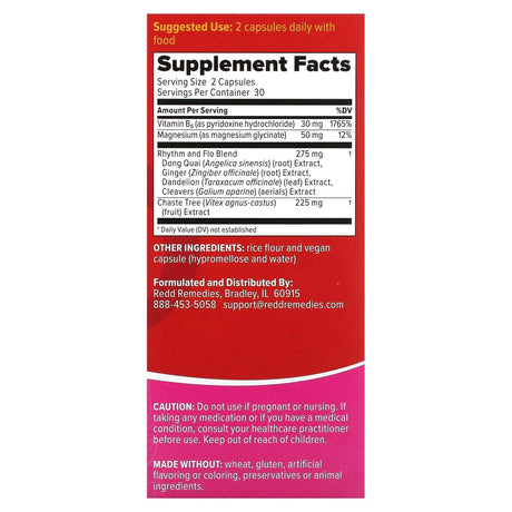 Redd Remedies, Rhythm & Flo, 60 Vegan Capsules - Supply Center USA