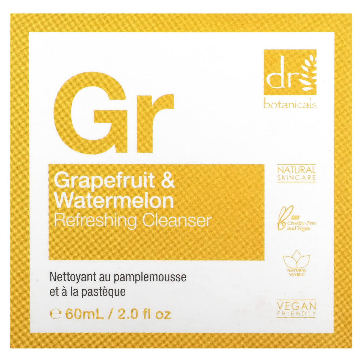 Dr. Botanicals, Refreshing Cleanser, Grapefruit & Watermelon, 2.0 fl oz (60 ml) - Supply Center USA