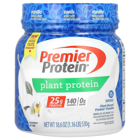 Premier Protein, Plant Protein, Vanilla, 1.16 lb (530 g) - Supply Center USA