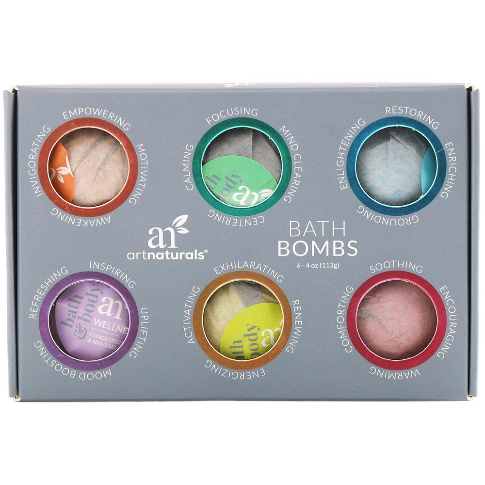 Artnaturals, Bath Bombs, 6 Bombs, 4 oz (113 g) Each - HealthCentralUSA