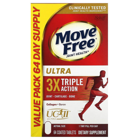 Schiff, Move Free Joint Health, Ultra, Triple Action, 64 Coated Tablets - Supply Center USA