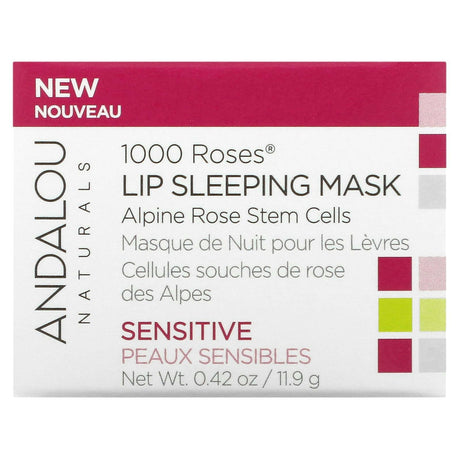 Andalou Naturals, 1000 Roses, Lip Sleeping Beauty Mask, Sensitive, 0.42 oz (11.9 g) - Supply Center USA