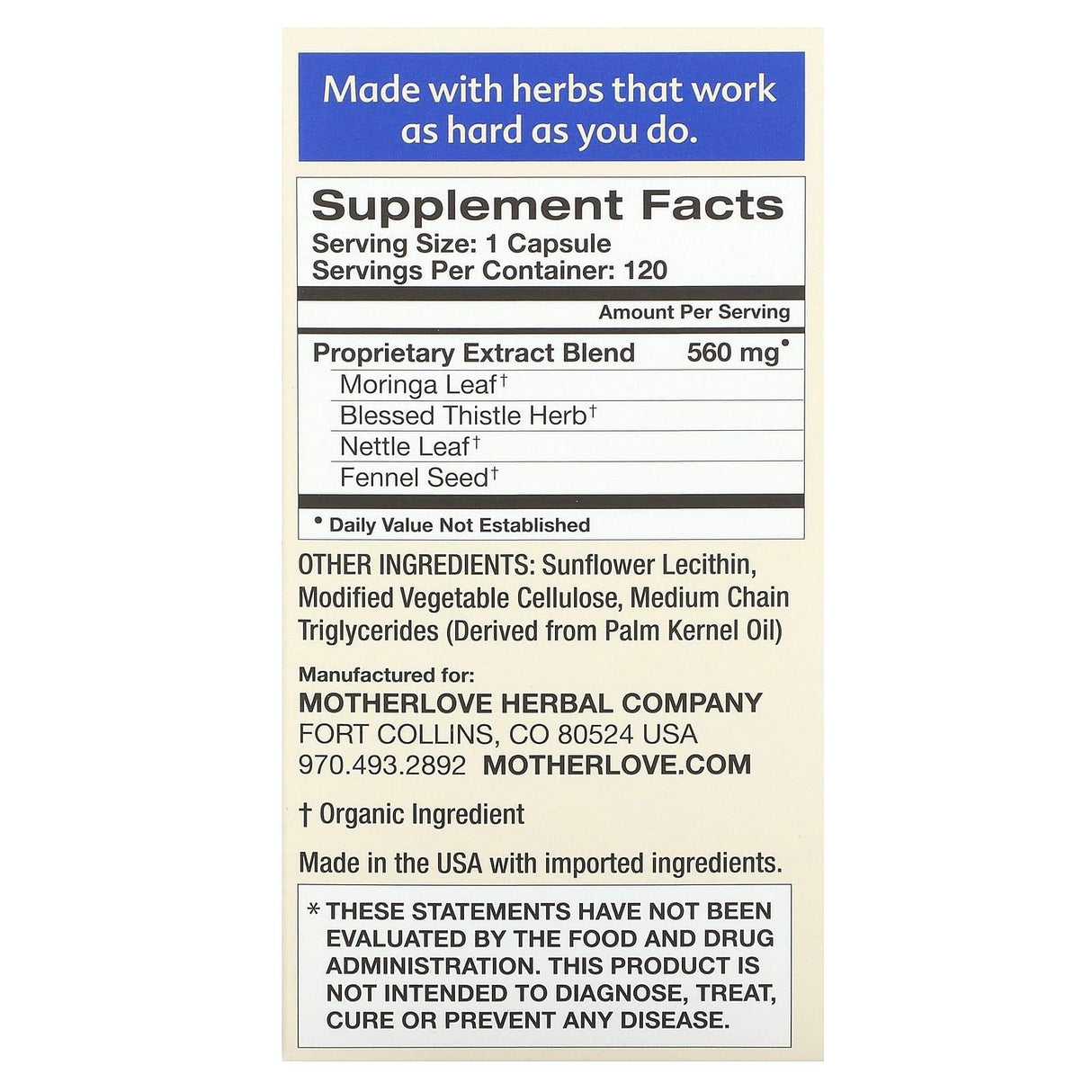 Motherlove, More Milk Moringa, 120 Liquid Capsules - Supply Center USA