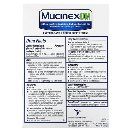 Mucinex, Mucinex DM, 20 Extended-Release Bi-Layer Tablets - Supply Center USA