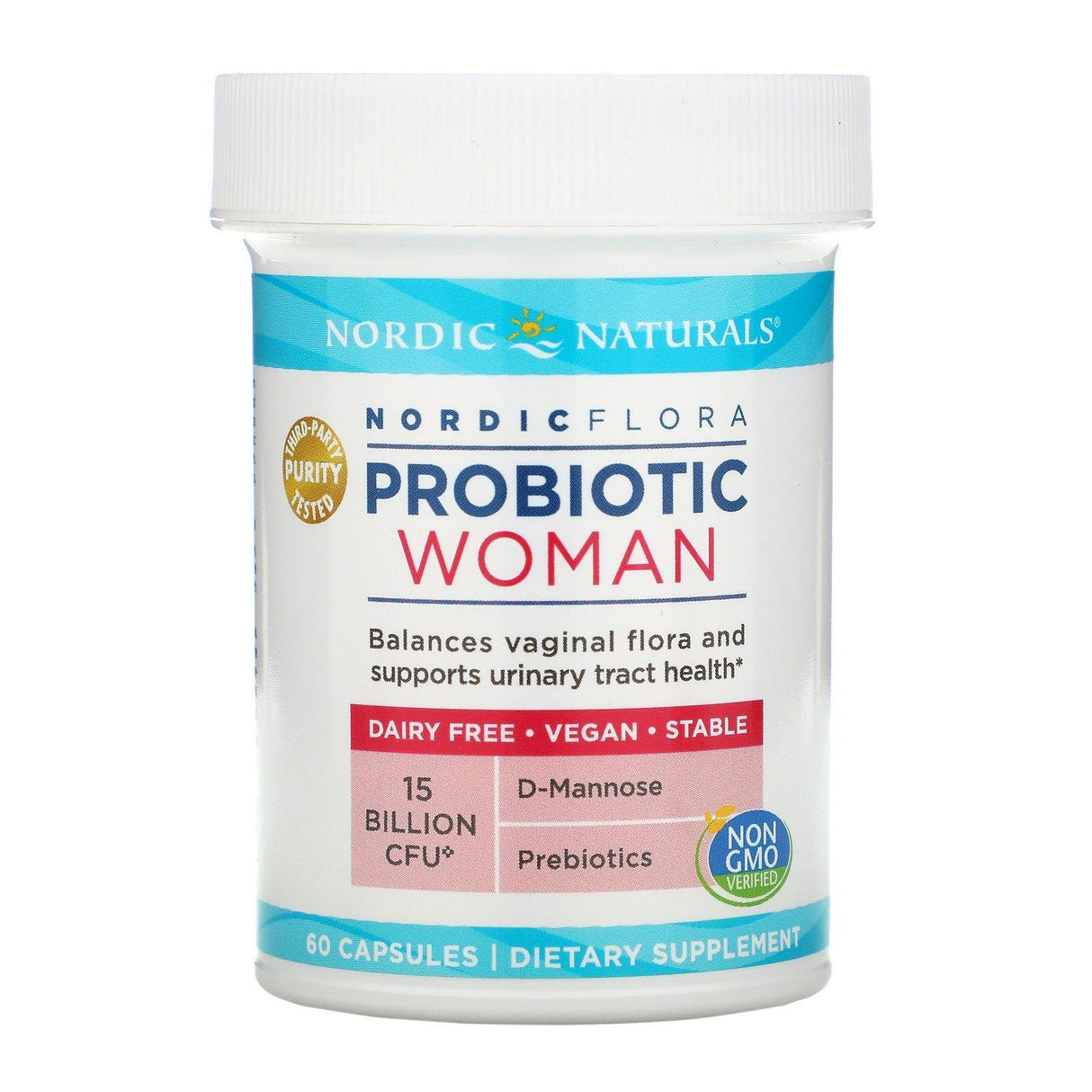 Nordic Naturals, Nordic Flora Probiotic, Woman, 15 Billion CFU, 60 Capsules - Supply Center USA