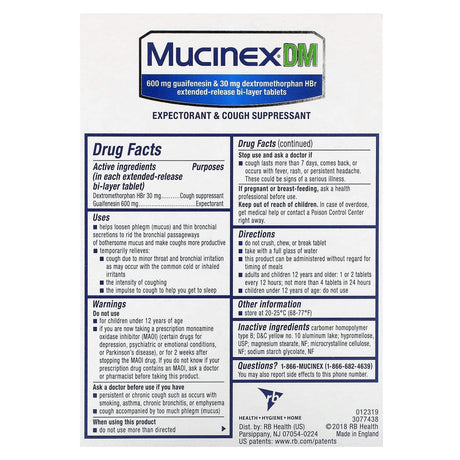 Mucinex, Mucinex DM, 40 Extended-Release Bi-Layer Tablets - Supply Center USA