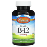 Carlson, Chewable B-12, Natural Lemon, 1,000 mcg, 180 Tablets - Supply Center USA