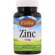 Carlson Labs, Zinc, 15 mg, 250 Tablets - Supply Center USA