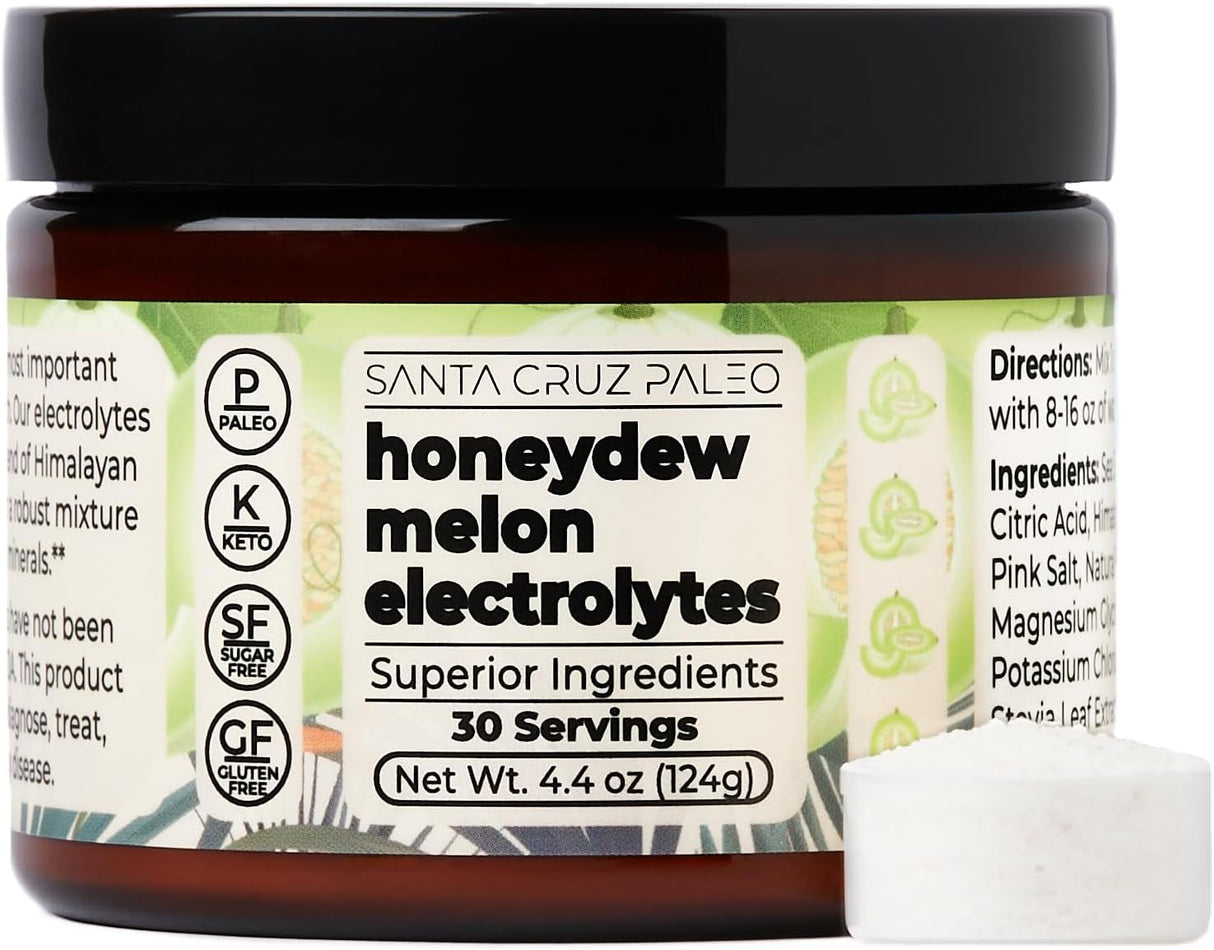 Santa Cruz Paleo Electrolytes Powder with Magnesium Glycinate, Dragonfruit, Hydration Drink Mix Made with Himalayan Pink Salt, Real Sea Salt, Gluten Free, Keto, Sugar Free, Paleo, 30 Servings, 1 Jar