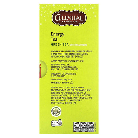 Celestial Seasonings, Energy Tea, Green Tea, 12 Tea Bags, 0.8 oz (23 g) Each - Supply Center USA