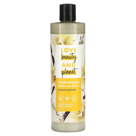 Love Beauty and Planet, Body Wash, Vanilla Bean & Hyaluronic Serum , 20 fl oz - Supply Center USA