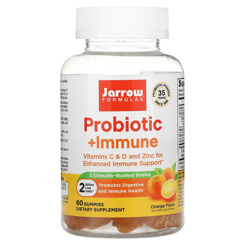 Jarrow Formulas, Probiotic + Immune, Orange, 2 Billion, 90 Gummies - Supply Center USA