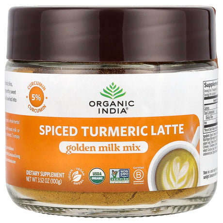 Organic India, Spiced Turmeric Latte, Golden Milk Mix, 3.52 oz (100 g) - Supply Center USA