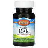 Carlson, Vitamin D3 + K2, 30 Vegetarian Capsules - Supply Center USA