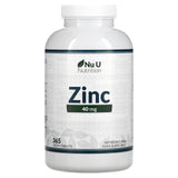 Nu U Nutrition, Zinc, 40 mg, 365 Vegan Tablets - Supply Center USA