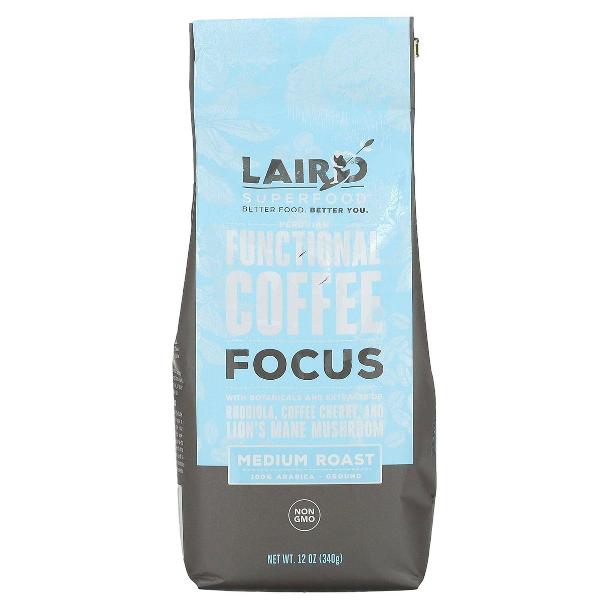 Laird Superfood, Peruvian Functional Coffee, Focus, Ground, Medium Roast, 12 oz (340 g) - Supply Center USA