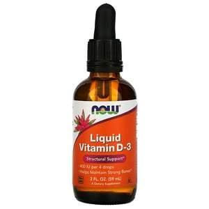 Now Foods, Liquid Vitamin D-3, 10 mcg (400 IU), 2 fl oz (59 ml) - Supply Center USA