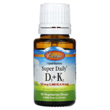 Carlson, Super Daily D3 + K2, 125 mcg (5,000 IU) & 90 mcg, 90 Vegetarian Drops, 0.086 fl oz (2.54 ml) - Supply Center USA