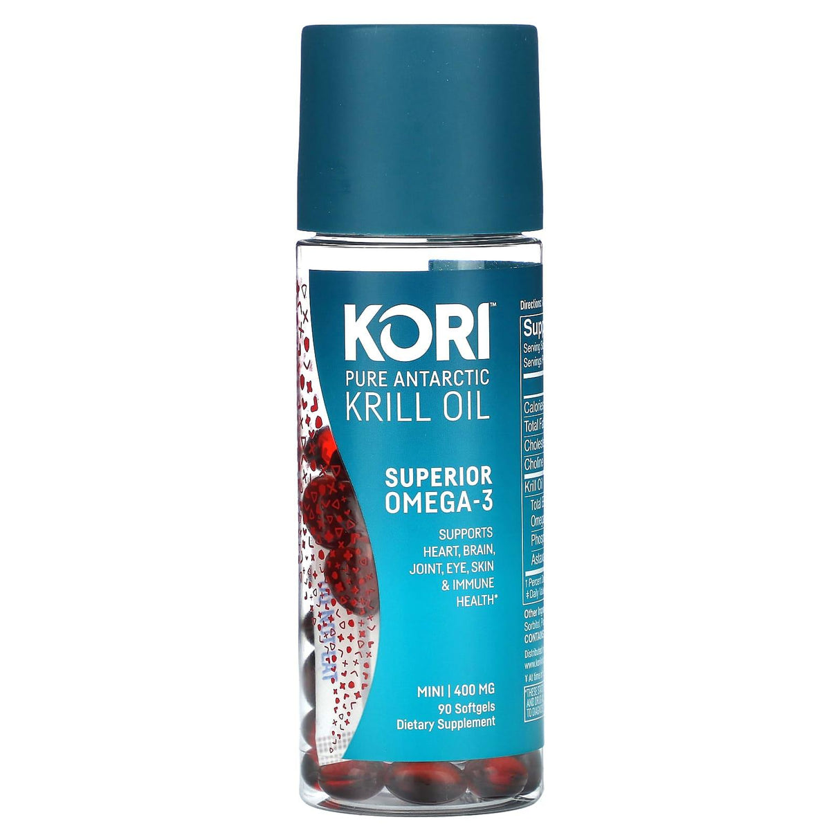 Kori, Pure Antarctic Krill Oil, Multi-Benefit Omega-3, 400 mg, 90 Softgels - Supply Center USA